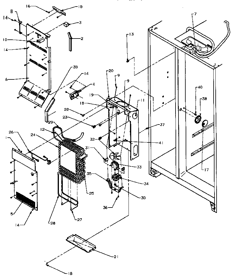Amana SPD25AW-P1162435WW evaporator and air handling diagram