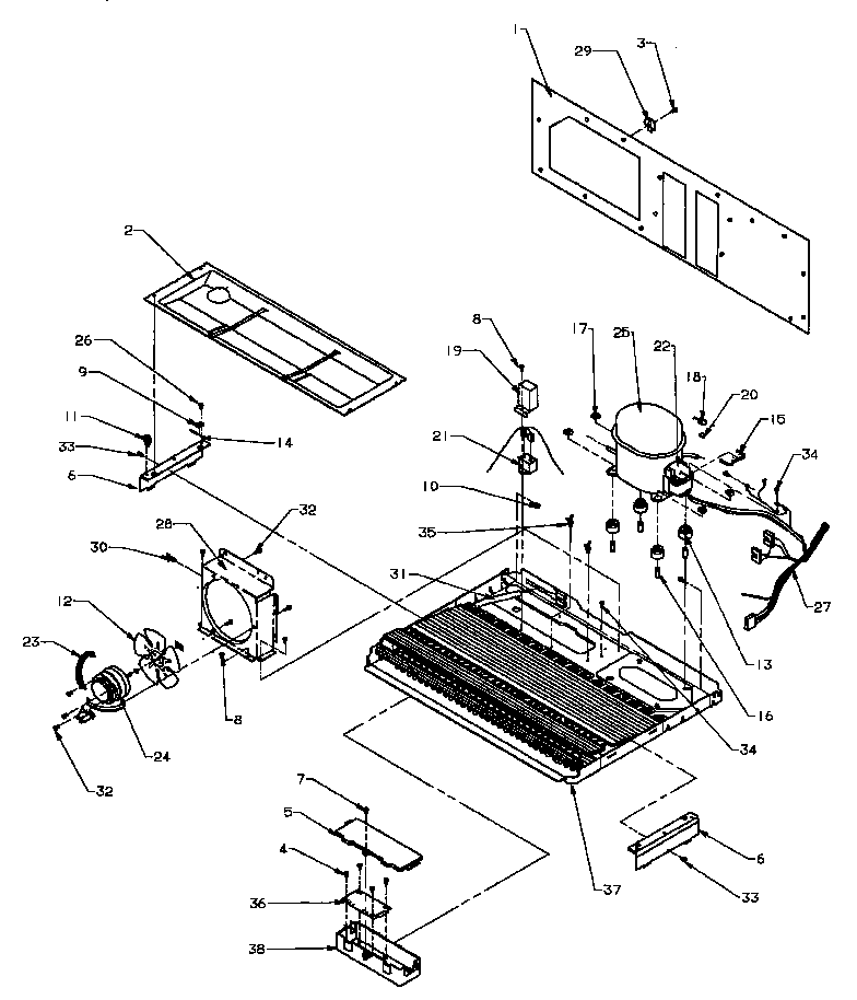Amana SPD25AW-P1162435WW machine compartment diagram