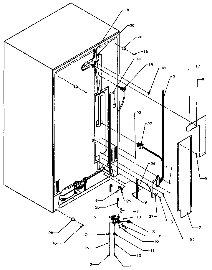 Amana SPD25AW-P1162435WW cabinet back diagram