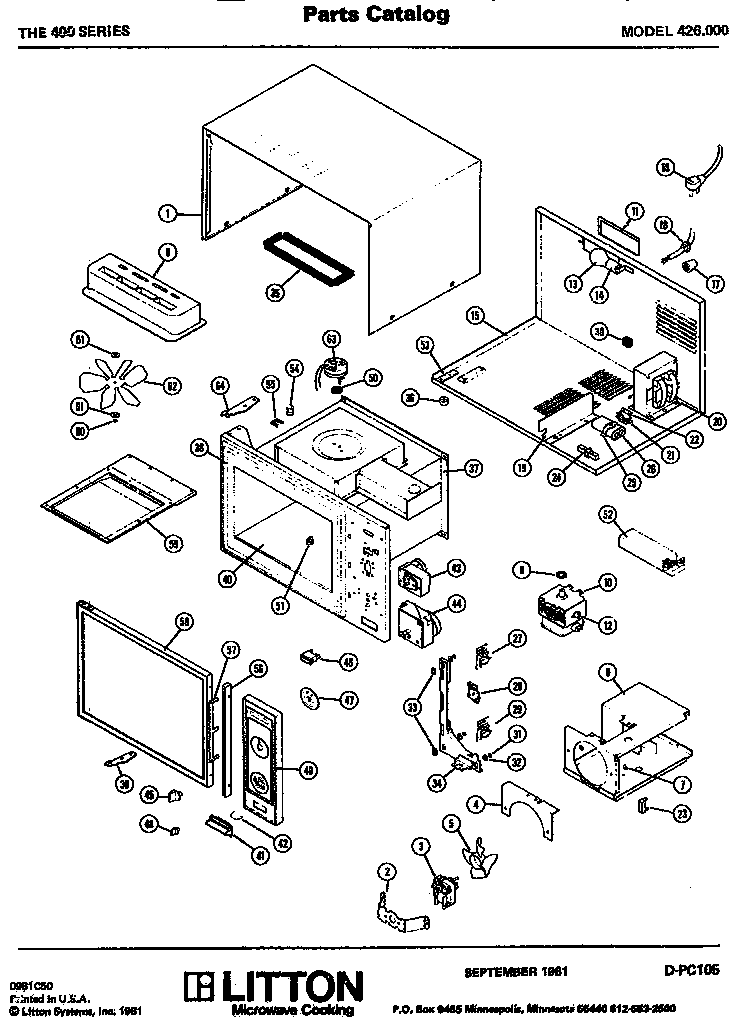 Amana 426.000 microwave parts diagram