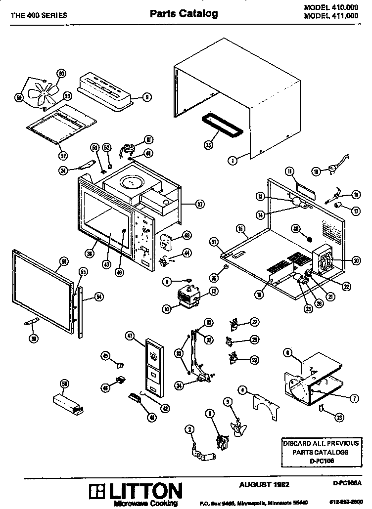 Amana 410.000 microwave parts diagram