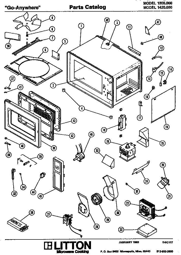 Amana 1305.000 microwave parts diagram