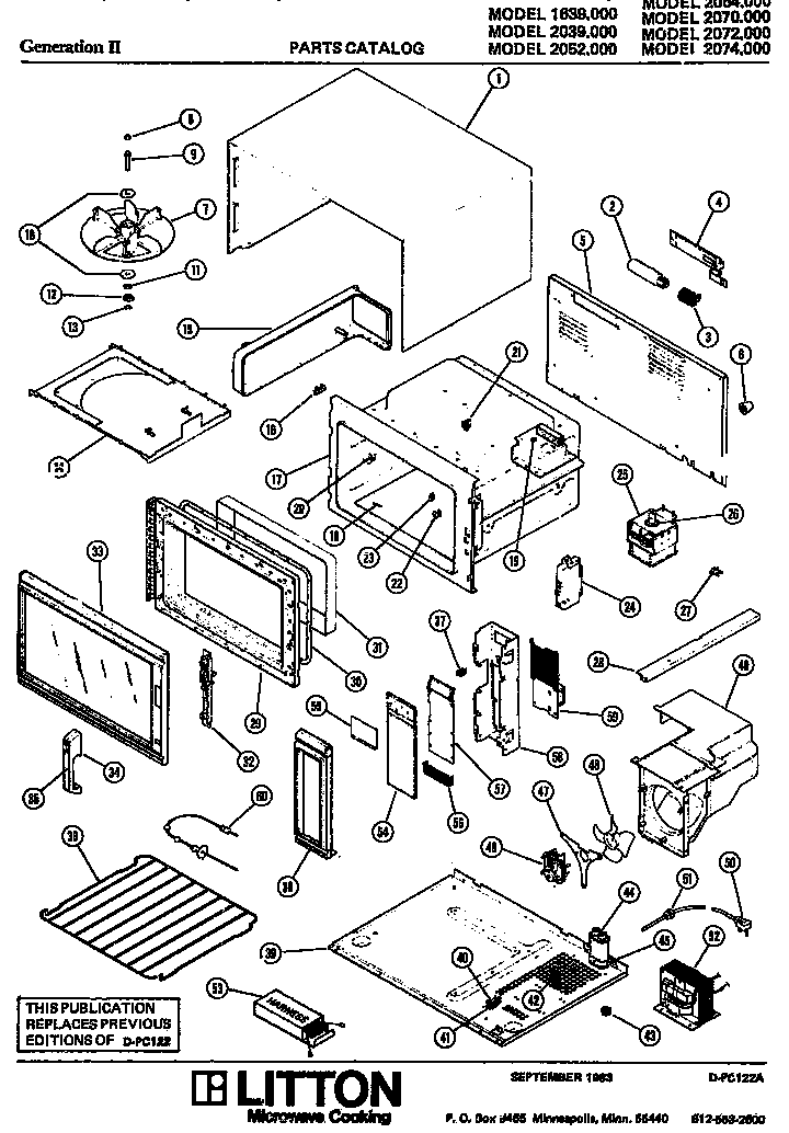 Amana 2070.000 microwave parts diagram