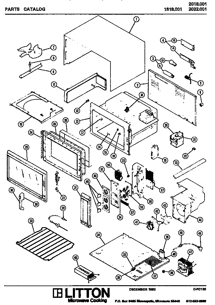 Amana 2018.001 microwave parts diagram