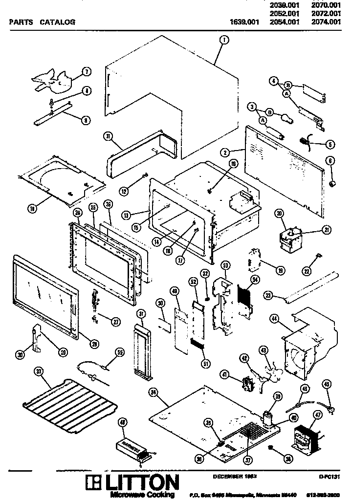 Amana 2054.001 microwave parts diagram