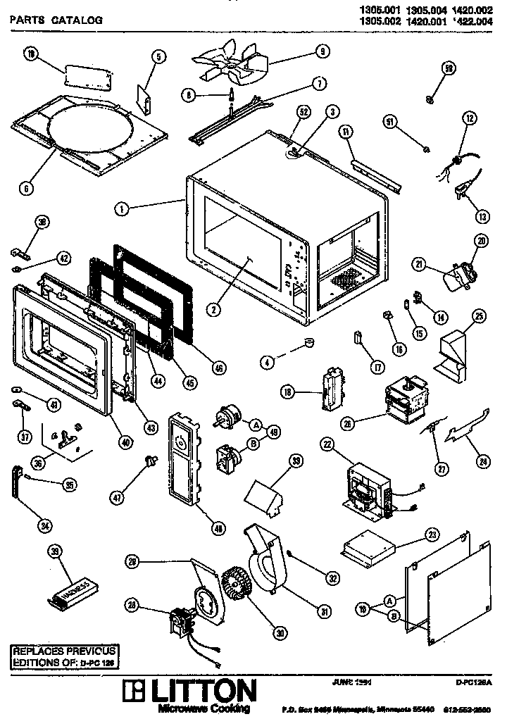 Amana 1305.002 microwave parts diagram
