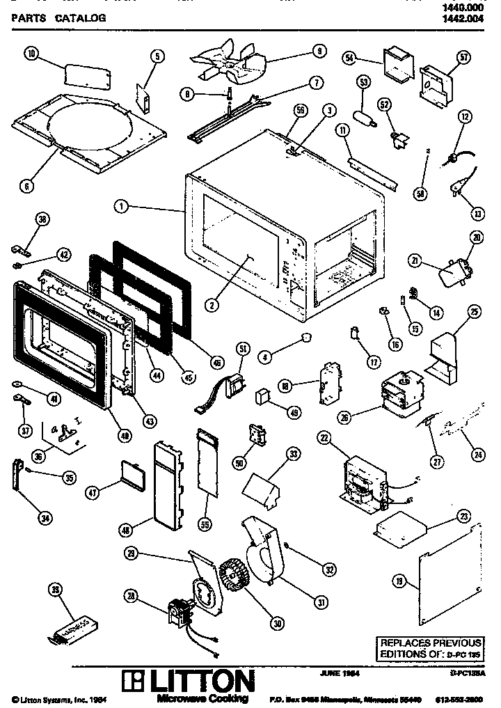 Amana 1440.000 microwave parts diagram