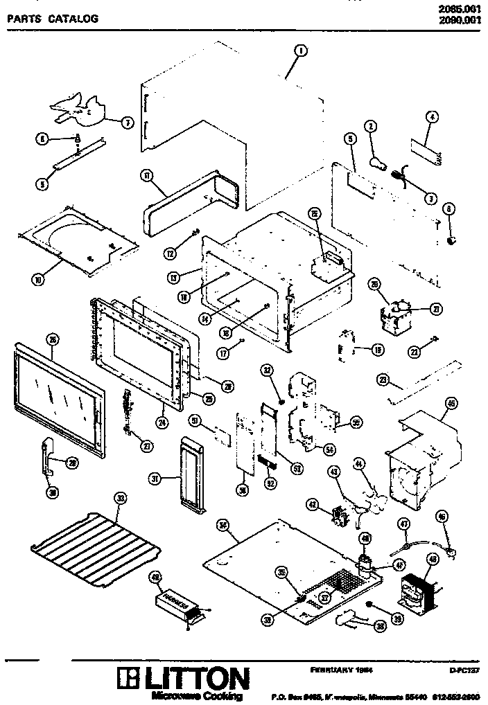 Amana 2085.001 microwave parts diagram