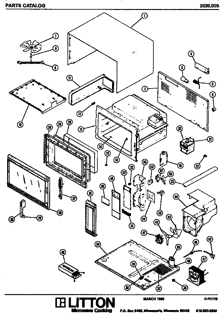 Amana 2036.005 microwave parts diagram