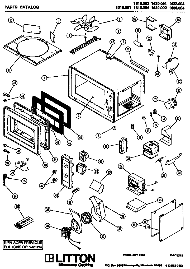 Amana 1432.004 microwave parts diagram
