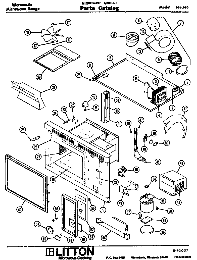 Amana 933.010 microwave module diagram