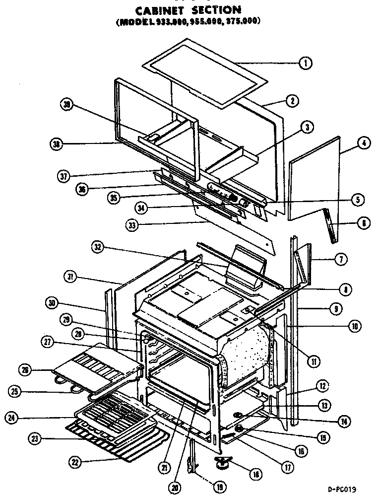 Amana 933.010 cabinet diagram