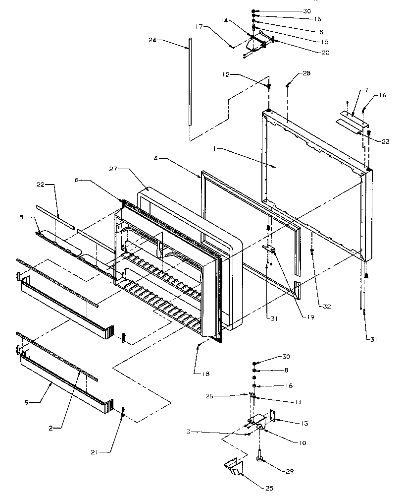 Amana BH20S5L-P1196501W freezer door diagram