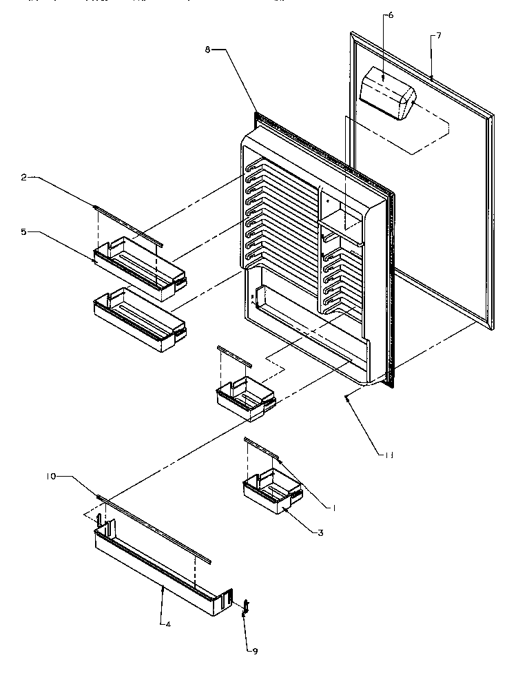 Amana BH20S5L-P1196501W refrigerator inner door diagram
