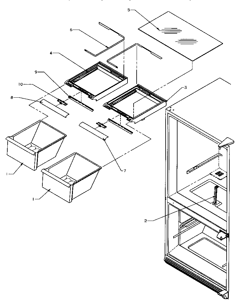 Amana BH20S5L-P1196501W crisper compartment diagram
