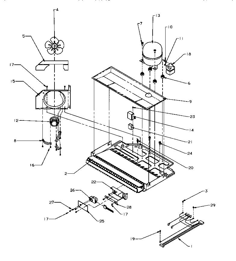 Amana BH20S5L-P1196501W compressor compartment diagram
