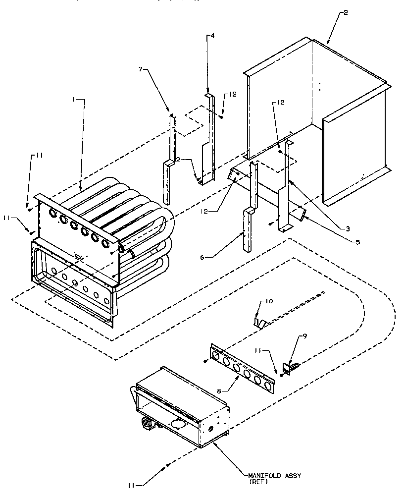 Amana GCIA045A30/P1177401F partition tube assembly & collector box diagram