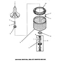 Amana LW1000W/P1177501WW agitator, drive bell, seal kit, washtub & hub diagram
