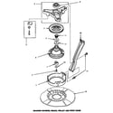 Amana LW1000W/P1177501WW bearing housing, brake, pulley & pivot dome diagram