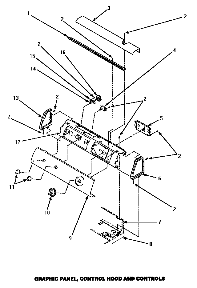 Amana LEM437L/P1176602WL graphic panel, control hood & controls diagram