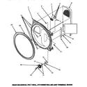 Amana LE4607L/P1163615WL rear bulkhead, felt seal, cylinder roller & terminal block (le4207l/p1178402wl) (le4207w/p1178402ww) (le4507l/p1163611wl) (le4507w/p1163610ww) (le4607l/p1163615wl) (le4607w/p1163614ww) (le8507w/p1163605ww) (le8607w/p1163618ww) (lem427l/p1178403wl) (lem427 diagram