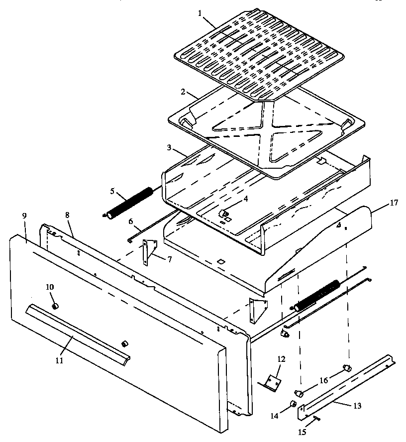 Amana SNK26AA/P1142397NW,L broiler drawer assembly diagram