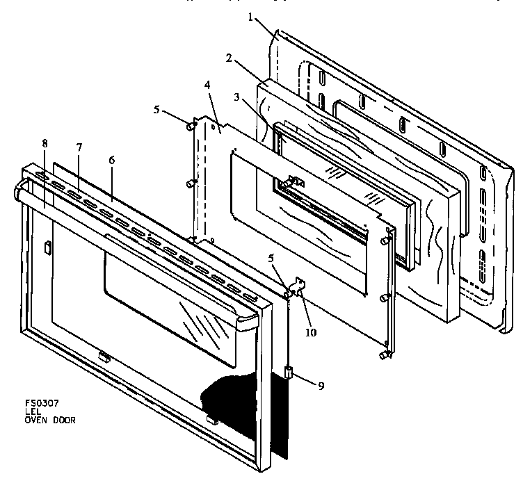 Amana SNE26AA/P1142424N oven door assembly (sne26cb/p1142425n) (sne26cb/p1142497n) diagram