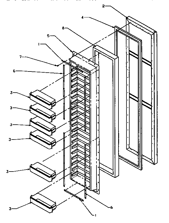 Amana SG19SW-P1193701WW freezer door (sg19sl/p1193701wl) (sg19sw/p1193701ww) diagram