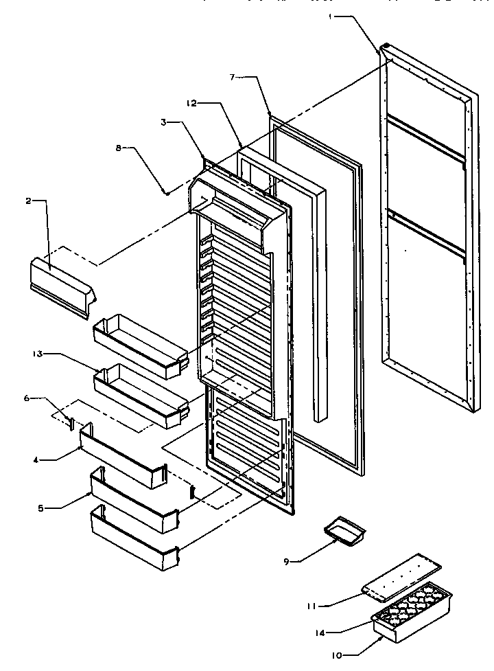 Amana SG19SW-P1193701WW refrigerator door (sg19sl/p1193701wl) (sg19sw/p1193701ww) diagram
