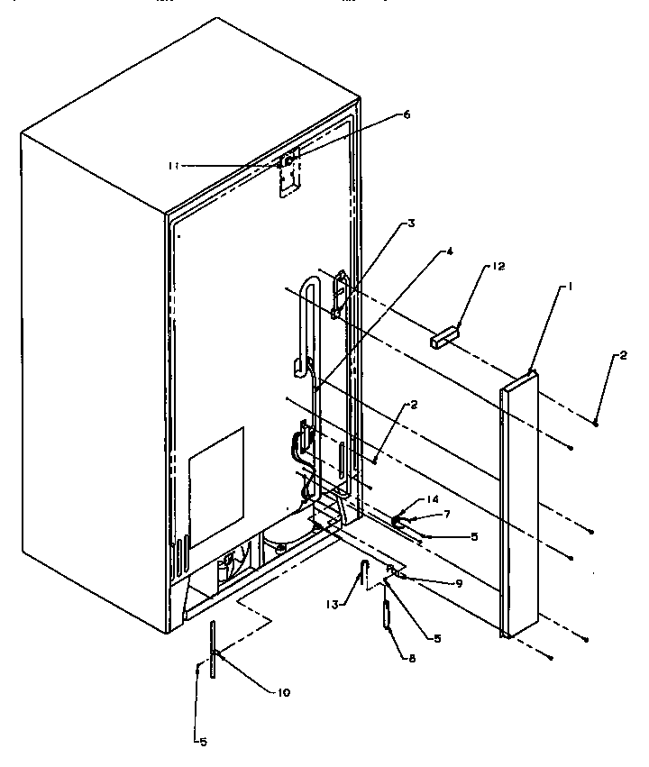 Amana SG19SW-P1193701WW back unit diagram