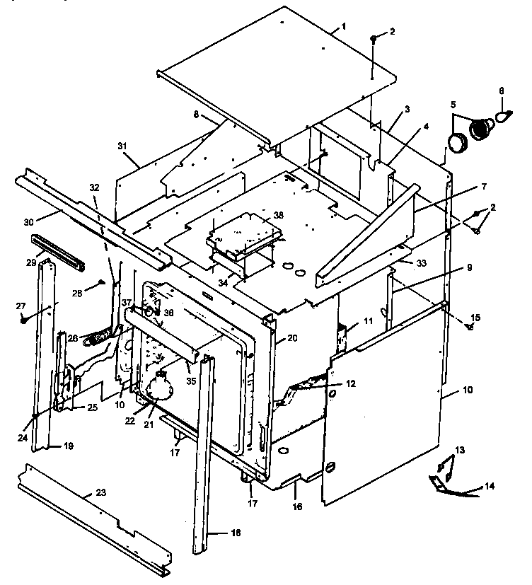 Amana CACO27SEW1/P41132338N cabinet section diagram