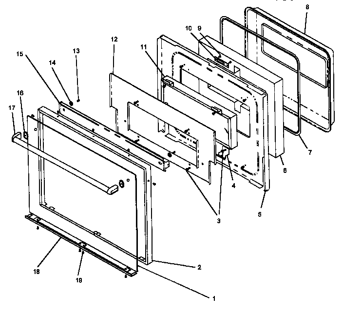 Amana CACO27SEW1/P41132338N oven door diagram