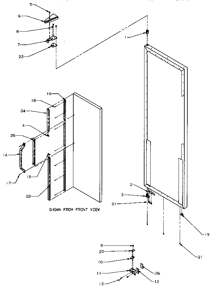 Amana SRD22S5E-P1190301WE door hinge/trim (refrigerator) diagram