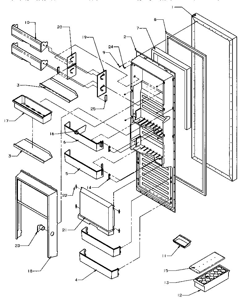 Amana SRD22S5E-P1190301WE refrigerator door diagram