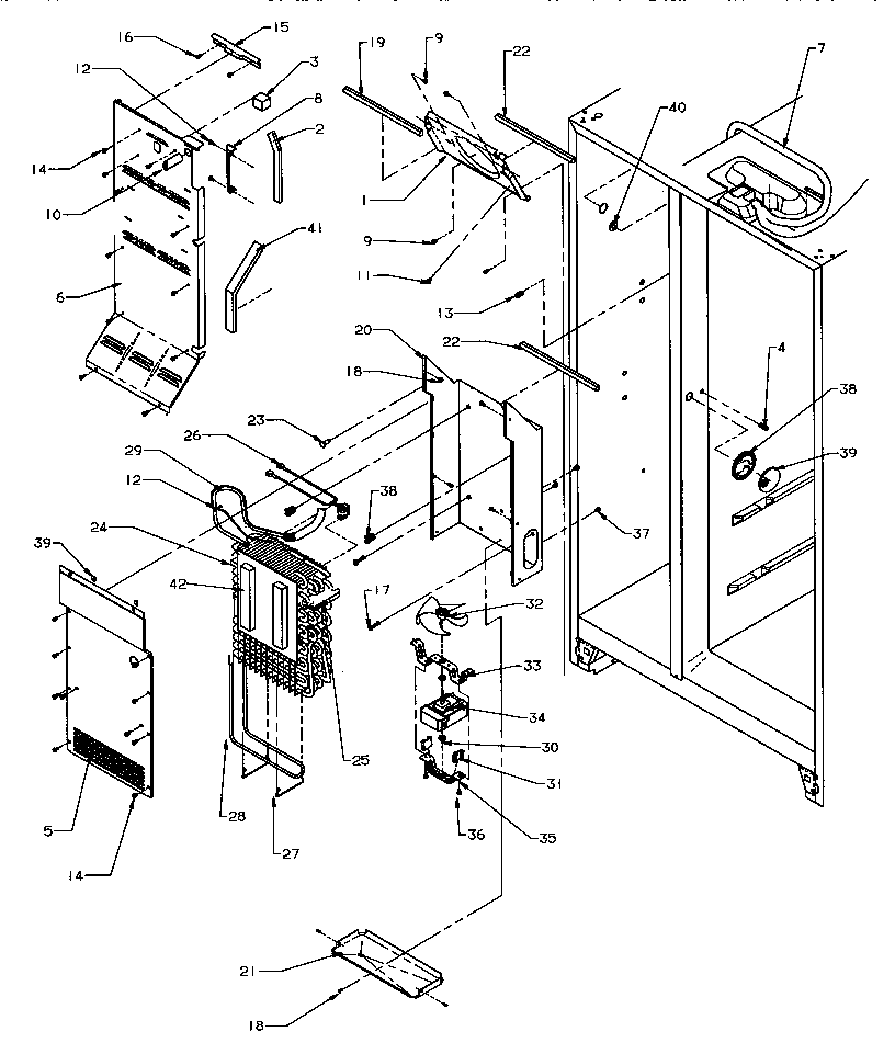 Amana SRD22S5E-P1190301WE evaporator/air handling diagram