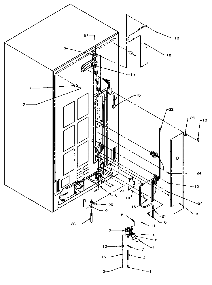 Amana SRD22S5E-P1190301WE cabinet back diagram