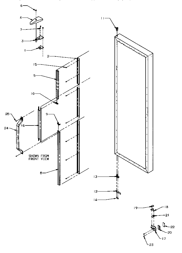 Amana SZD22S5W-P1190414WW door hinge & trim (ref) diagram