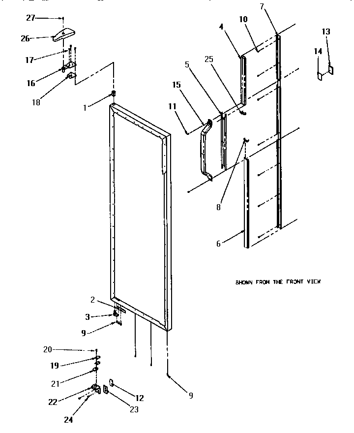 Amana SX25SL-P1190203WL door hinge & trim (ref) diagram