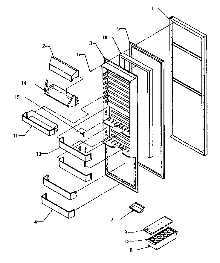 Amana SX25SL-P1190203WL refrigerator door diagram