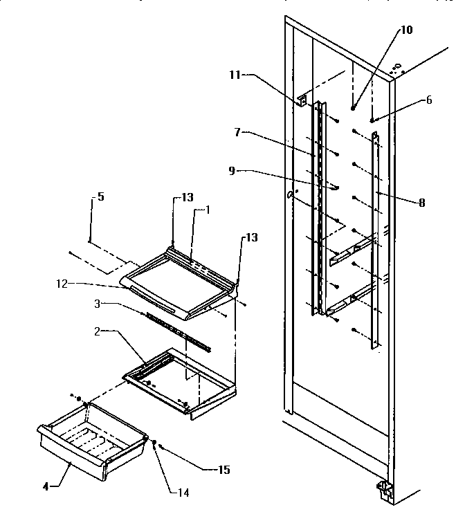 Amana SX25SL-P1190203WL shelving & drawers (ref) diagram