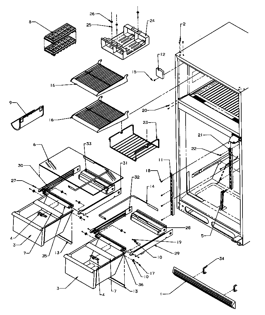 Amana TX22S3W-P1196001WW cabinet shelving (tr22s4e/p1196201we) (tr22s4l/p1196201wl) (tr22s4w/p1196201ww) (tr25s5e/p1196401we) (tr25s5l/p1196401wl) (tr25s5w/p1196401ww) (tri22s4e/p1196301we) (tri22s4l/p1196301wl) (tri22s4w/p1196301ww) diagram