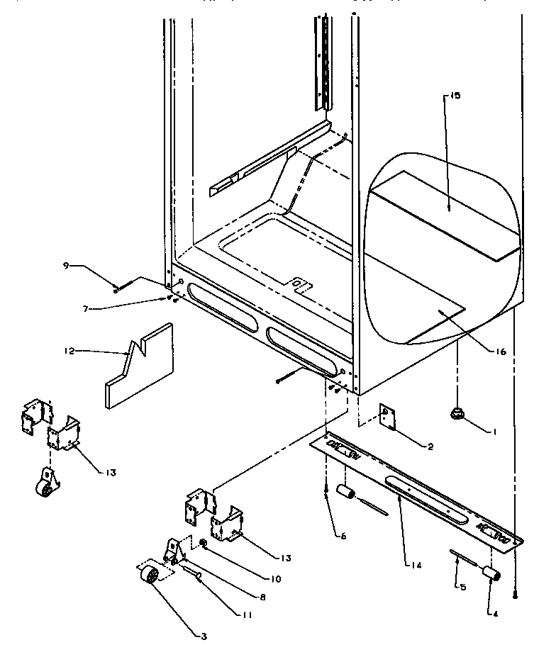 Amana TX22S3W-P1196001WW cabinet bottom diagram