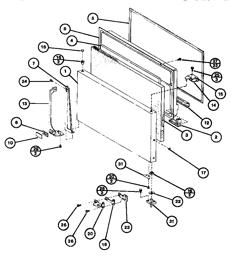 Amana TL20G-P75535-12W freezer door diagram