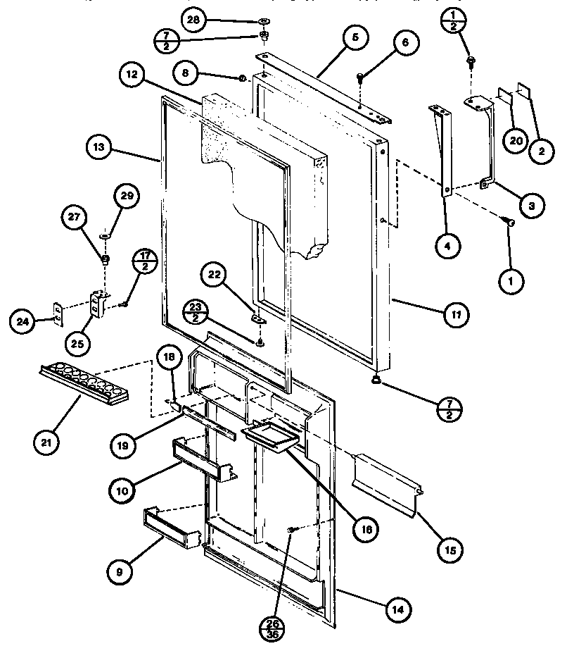 Amana TL20G-P75535-12W refrigerator door diagram
