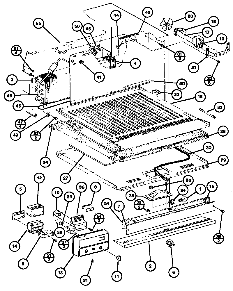 Amana TL20G-P75535-12W functional parts (ref/fzr) diagram
