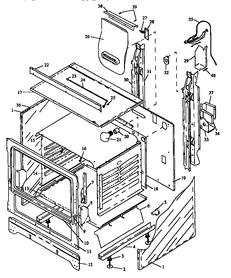Caloric RLN347UL/P1142959NL cabinet section diagram