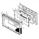 Caloric RLN362UW/P1142960NW oven door assembly (rln347ul/p1142959nl) (rln347uw/p1142959nw) (rln362ul/p1142960nl) (rln362uw/p1142960nw) diagram
