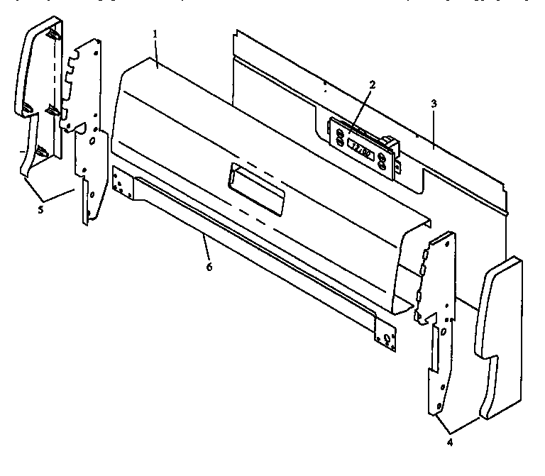 Caloric RLN347UL/P1142959NL backguard assembly diagram