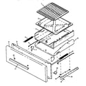 Caloric RLN362UW/P1142960NW broiler drawer assembly diagram