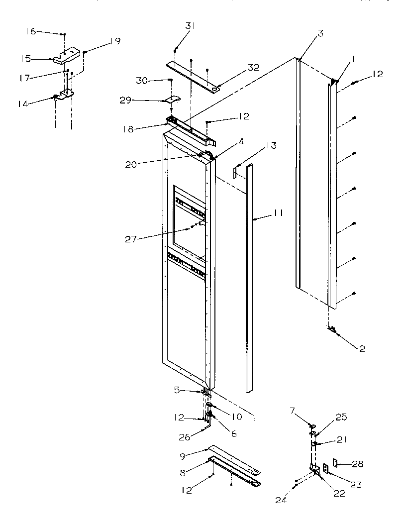 Amana GSDE3201SW-P1190901WW freezer door diagram
